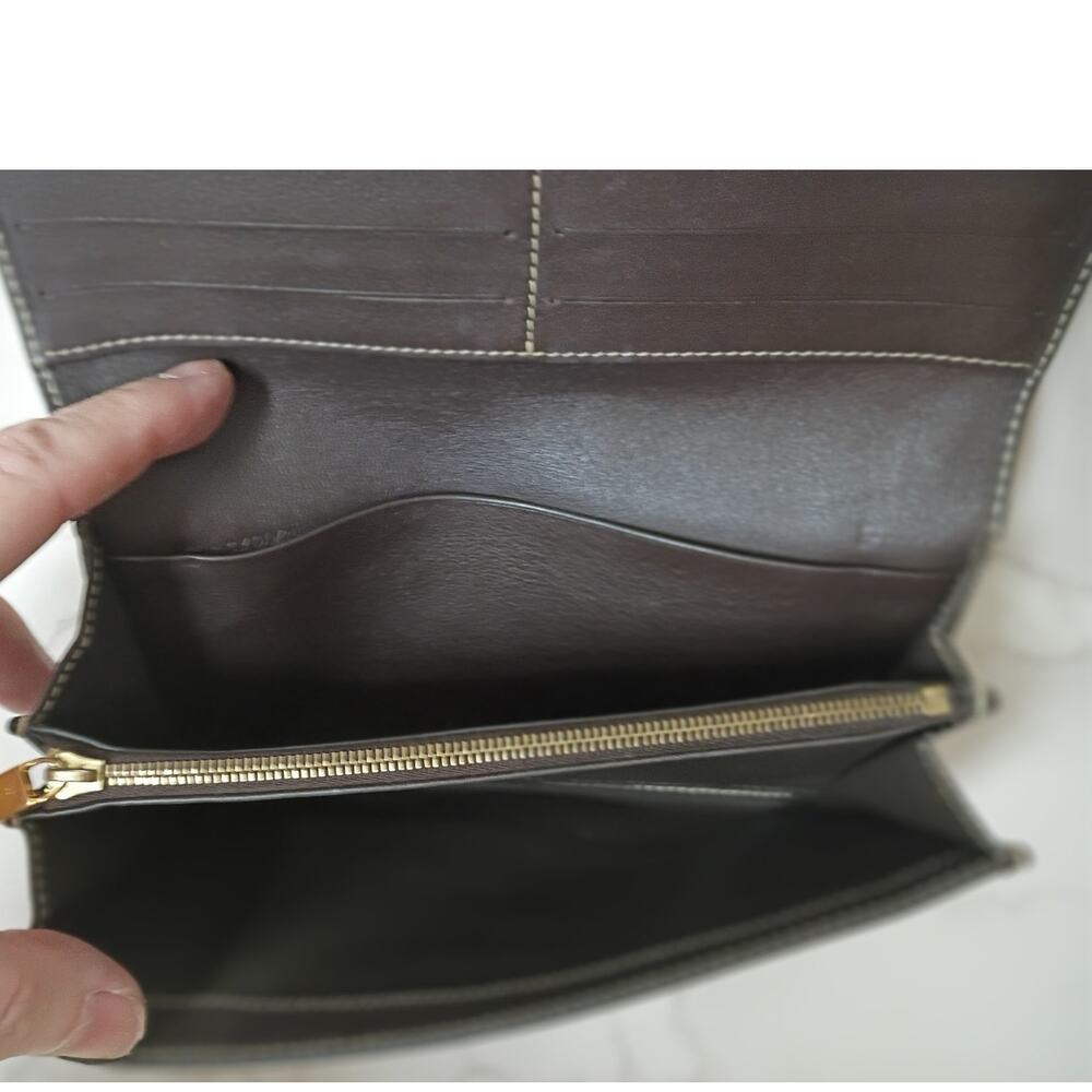 CELINE Vintage Macadam Pattern Triomphe Bi-Fold Wallet/Crossbody w/ COA - EUC - Picture 7 of 12